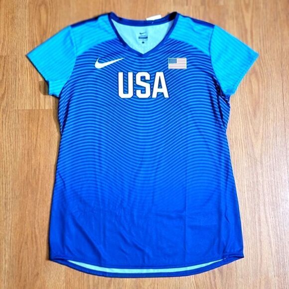 Nike Elite Pro USA Olympics Team Track Field Running Singlet Blue Men's Size L - Picture 1 of 10